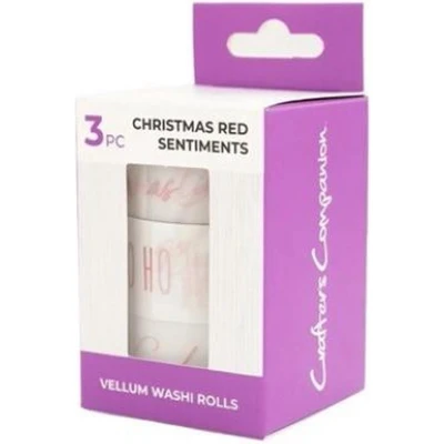Afbeelding van CC Vellum Washi Tapei Rolls Christmas Red Sentiments