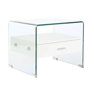 Afbeelding van Dkd Home Decor Nachtkastje Wit Transparant Kristal Hout Mdf 50 X 40 45,5 Cm