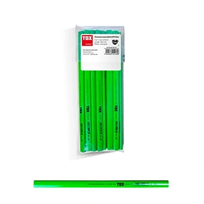 Afbeelding van TOX Neo Timmermanspotlood, ovaal vierkant, neonkleuren, groen, gemiddelde hardheid, voor slagbreedtes van 1 2 mm, niet gespecificeerd, 250 mm lang