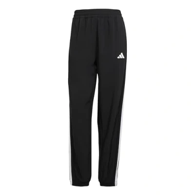 Afbeelding van adidas Dames Train Essentials 3 Stripes Woven Pants, Black/White, L Tall