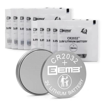 Afbeelding van EEMB 10 PACK CR2032 Batterij 3V Lithium Button Coin Cell Battery 2032 DL2032 ECR2032 LM2032 voor Horloges Rekenmachines Medische Apparaten Computer Moederborden Sleutelhangers