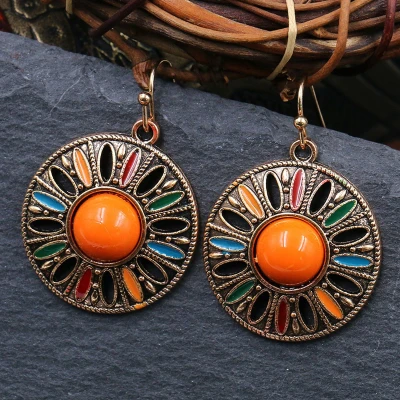 Afbeelding van Jomide Oorhangers Boho Etnisch Oranje