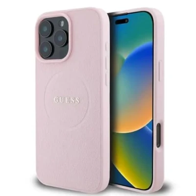 Afbeelding van Guess GUHMP16LPGHSMMP iPhone 16 Pro 6,3&quot; roze/roze hardcase Grained Ring MagSafe