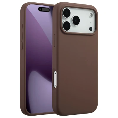 Afbeelding van Apple iPhone 17 Pro Max MagSafe Hoesje Siliconen en TPU (zacht) Accezz Softcase/Backcover Bruin Telefoonhoesje