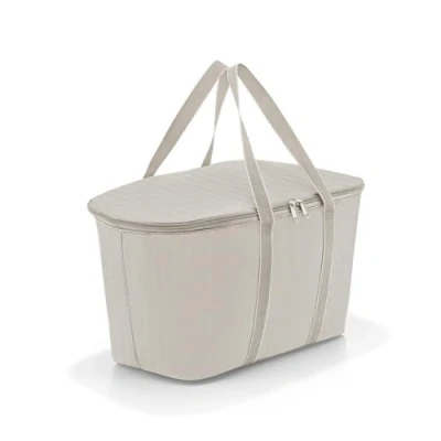 Afbeelding van reisenthel Coolerbag Herringbone Zand, koeltas van hoogwaardig polyesterweefsel, ideaal voor picknick, winkelen en onderweg