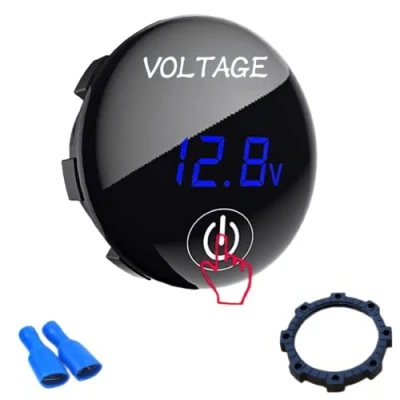 Afbeelding van Intckwan DC 12V 24V LED Digitale Voltmeter Waterdichte Batterijmeter voor Auto Boot Marine Voertuig Motorfiets Truck Camper ATV met Blauw Licht Digitaal Scherm Touch Display Panel
