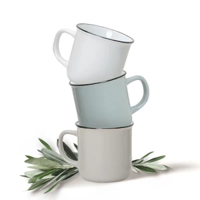 Afbeelding van matches21 mokken beker koffiebeker email/email look 36 stuks karton keramiek 9 cm / 300 ml