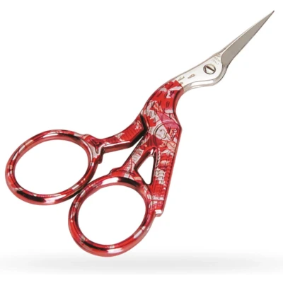 Afbeelding van Borduurschaartje Ooievaar ROOD Premax 9 cm