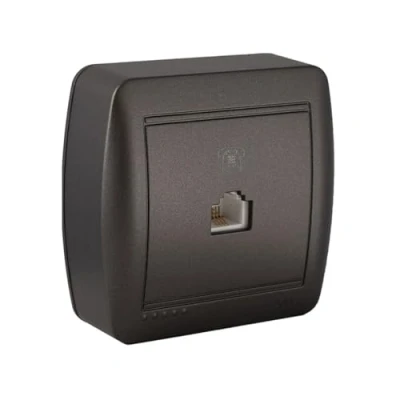 Afbeelding van Telefoon en ADSL aansluiting Solera Mural Grafiet RJ11