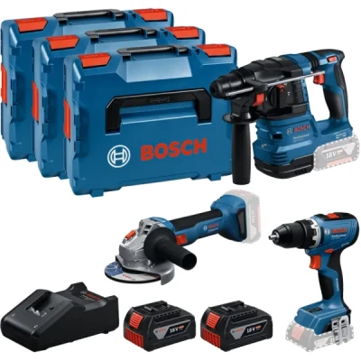 Afbeelding van Bosch Blauw Accutoolkit 3 Toolkit 18V (2x GBA 5.0Ah, lader GAL 40, GSR 65, GBH 22, GWS 8) 0615A5009G