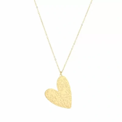 Afbeelding van Bijoutheek Collier Hart Gehamerd Goud