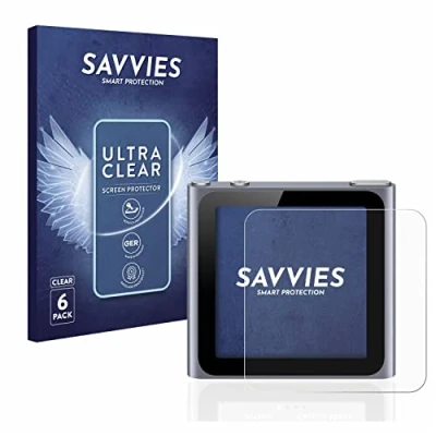 Afbeelding van Savvies Screenprotector voor Apple iPod nano 2011 (6. Gen.) Folie Beschermfolie transparant (6 Stuks)