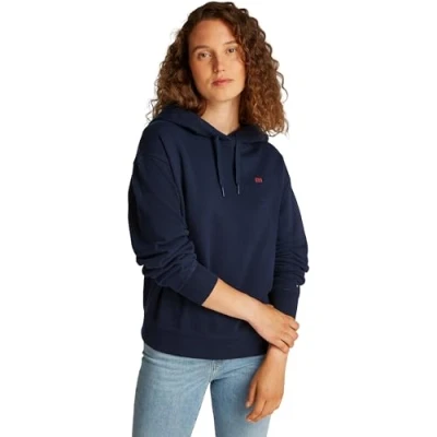 Afbeelding van Tommy Hilfiger Dames REG Contrast Flag Hoodie WW0WW45979, Rood (primair rood), S