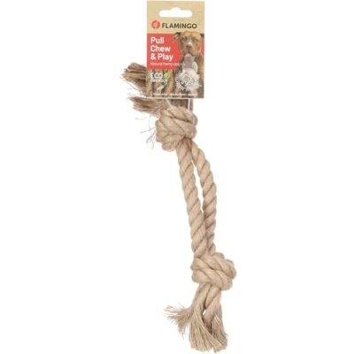 Afbeelding van Flamingo Hondenspeelgoed Dubbel Touw Met 2 Knopen 31CM