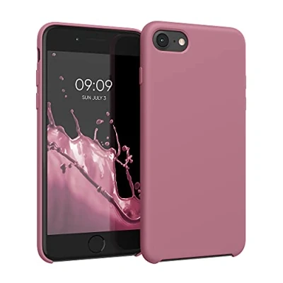 Afbeelding van kwmobile telefoonhoesje geschikt voor Apple iPhone SE (2022) / (2020) 8 7 Hoesje met siliconen coating Smartphone case in donkerroze