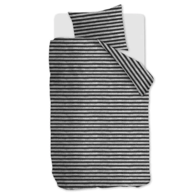 Afbeelding van Ariadne at Home dekbedovertrek Knit Stripes Zwart/Wit 1 Persoons 140x200/220 cm
