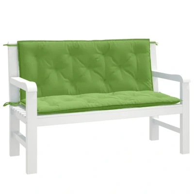 Afbeelding van Tuinbankkussens 2 st 120x50x7 cm stof gemêleerd groen