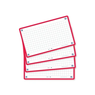 Afbeelding van Oxford Flash 2.0 Flashcards Geruit 5mm A7 Rode rand 80 stuks