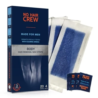 Afbeelding van Ontharing NO HAIR CREW Wax strips Hars Harsstrips Ontharingsstrips / Waxstrips Harsen Ontharen waxen 20 Harsontharing Lichaam Benen MANNEN ontharingsstrip oksel heren