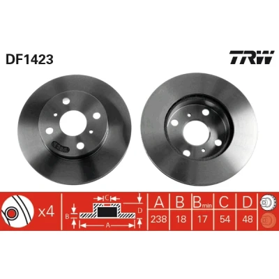 Afbeelding van Trw Remschijf DF1423
