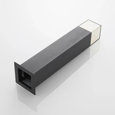 Afbeelding van Lucande Sokkellamp 1licht aluminium, kunststof H: 50 cm E27 grafietgrijs