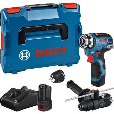 Afbeelding van Bosch Professional GSR 12V 35 FC Accuboormachine, 12 V, incl. 2 opzetstukken, x accu GBA V 3,0 Ah, oplader GAL 40, extra handgreep, in L BOXX)
