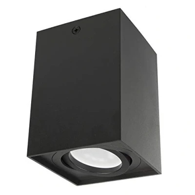 Afbeelding van Maclean Energy MCE426 B GU10 halogeen opbouwspot, zwart, 80x80x115mm, vierkant, aluminium