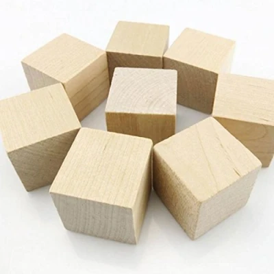 Afbeelding van Namvo 12 stuks houten kubussen 40 mm vierkante blokken voor puzzelspelproductie, vaardigheden en doe het zelf projecten