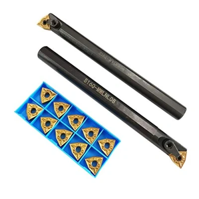 Afbeelding van 2 st S16Q MWLNR08 + MWLNL08 Draaibank Gereedschaphouder Boring Bars met 10 stks WNMG080404 CM Indexeerbare Carbide Inserts voor Metalen Draaigereedschap