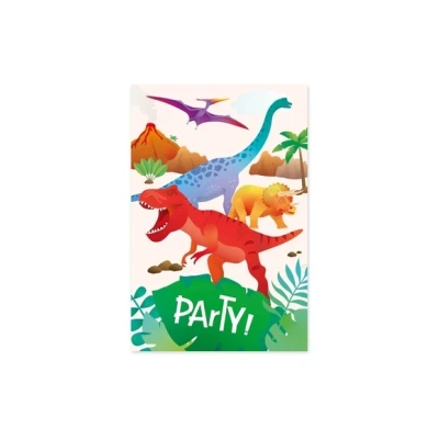 Afbeelding van Dino World Uitnodigingen 6 stuks