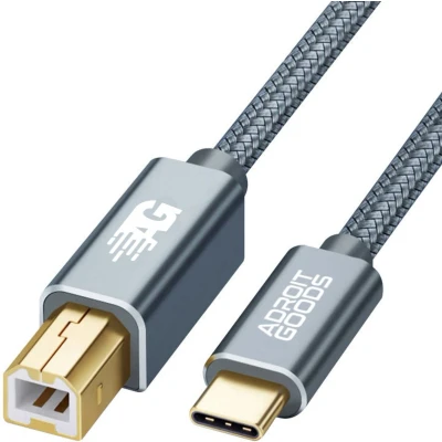 Afbeelding van AdroitGoods Usb C Naar B Kabel Printerkabel 3 Meter Grijs