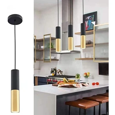 Afbeelding van Hobaca® Gu 10 Dia 6 cm L 30 Zwart Goud Plafondspot Lichtdiode Hanglamp Mini Eiland Kroonluchter Verlichting voor Eetkamer Keuken Slaapkamer Bar