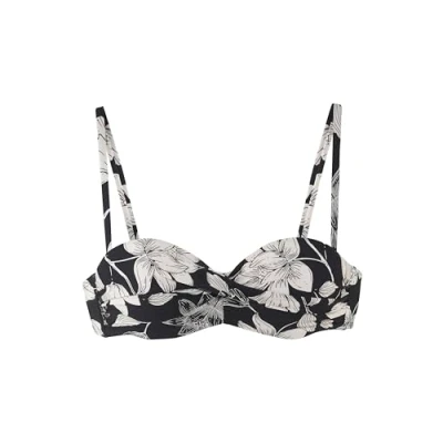 Afbeelding van s.Oliver Bandeau Bikinitop, Dames, Maat: 42xC, Schwarz creme bedruckt