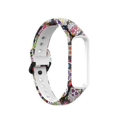 Afbeelding van Siliconen band met print Skull Samsung Galaxy Watch Fit 2