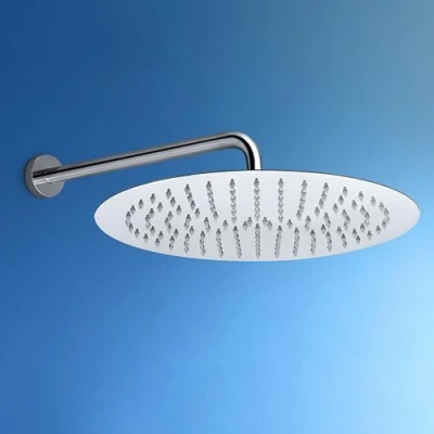 Afbeelding van JOHO Regendouche douchekop groot rond 30 cm, overhoofddoucheset van 304 roestvrij staal met bombestendige douchearm, wandarm (D30cm/40cm)