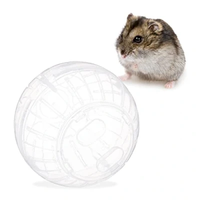 Afbeelding van relaxdays hamsterbal doorzichtig knaagdierspeelgoed loopbal kunststof muisbal 14cm