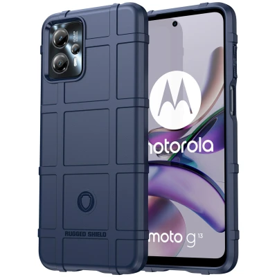 Afbeelding van Motorola Moto G23 Hoesje Siliconen en TPU (zacht) iMoshion Softcase/Backcover Donkerblauw Telefoonhoesje Shockproof/Valbescherming