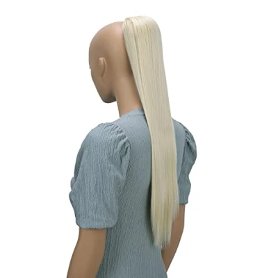 Afbeelding van CAISHA 65cm Pruik Vlecht Paardenstaart Haarextensies Glad Platina Blond PH614