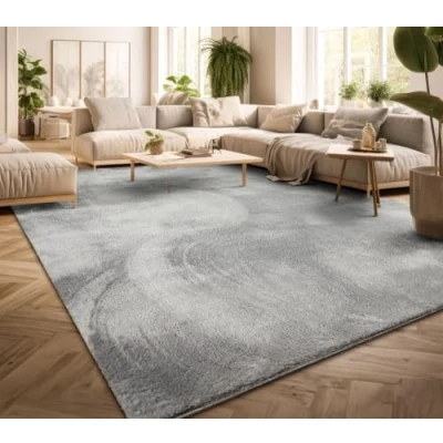 Afbeelding van Vloerkleed Woonkamer Laagpolig Eenkleurig Modern Design Wasbaar Geel Gold, Kleur: Zilver, Maat:160x220 cm