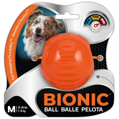 Afbeelding van BIONIC Ball Dog Toy Medium Interactief hondenkauwspeelgoed dat bestand is tegen de zwaarste kauwers, voor honden tussen 15 35 lbs. (7 kg)