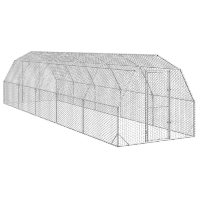 Afbeelding van vidaXL Kippenren 2,5x10x2,25 m gegalvaniseerd staal, inloopkippenren, metalen kippenren, inloopkippenhok, kippenhok