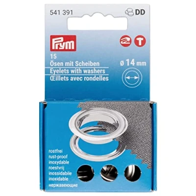 Afbeelding van Prym 541391 Ringen met schijven 14mm zilverkleurig 15 stuks