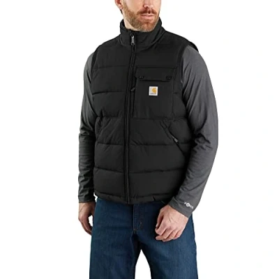 Afbeelding van Carhartt Montana Gevoerde Bodywarmer Rain Defender Loose fit Insulated Vest Zwart Heren maat L (valt als XL)