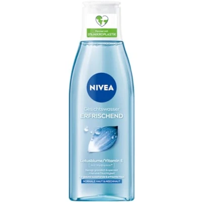 Afbeelding van NIVEA Verfrissend gezichtswater voor normale en gemengde huid, veganistische toner het gezicht met vitamine E reinigt verfrist de hydrateert intensief (200 ml)