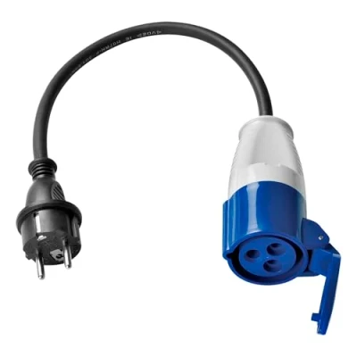 Afbeelding van feletec CEE adapter Schuko stekker naar koppeling, 35 cm campingkabel, IP44 camping verlengkabel, H07RN F 3G2,5 campingstekker 16 A