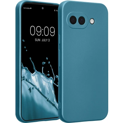 Afbeelding van kwmobile Metallic telefoonhoesje van TPU geschikt voor Google Pixel 9a Flexible case smartphone In carabisch blauw