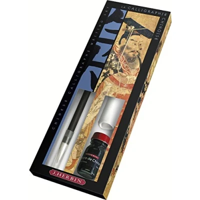 Afbeelding van Jacques Herbin Complete Chinese penseel set voor Kalligrafie met Indische Inkt