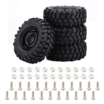 Afbeelding van Dilwe RC Autoreifen, 4 St¨¹ck Reifen Gummireifen f¨¹r 1:10 Rock Crawler Offroad Fernbedienung Auto Zubeh?r Teil