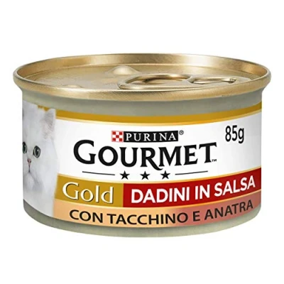 Afbeelding van Purina Gourmet Gouden blokjes in vochtige kattensaus met kalkoen en eend, 24 blikjes à 85 g