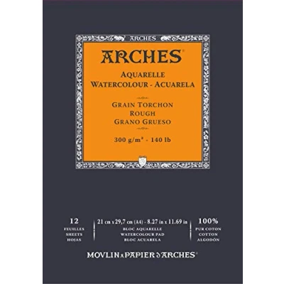 Afbeelding van PAPIERBLOK AQUAREL GROF ARCHES 300GR A4